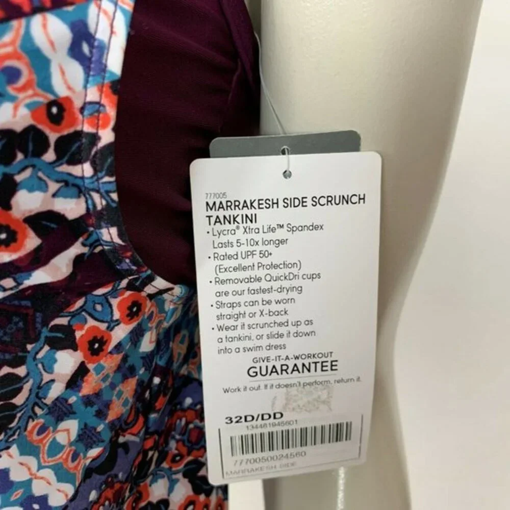 Athleta Marrakesh Side Scrunch Tankini Lycra‎ NWT